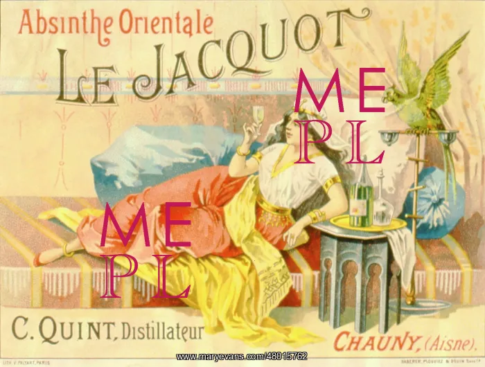 : Advertisement for Le Jacquot oriental absinthe : Advertisement for Le Jacquot oriental absinthe