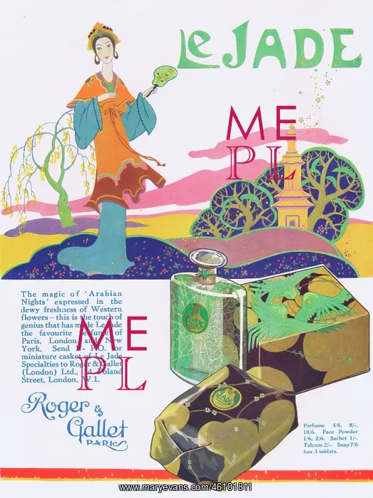 : Advert for Le Jade perfume from Roger and Gallet, Paris : Advert for Le Jade perfume from Roger and Gallet, Paris