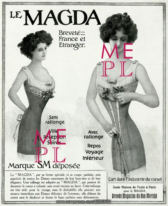 : Advert for Le Magda women's corsets 1910 : Advert for Le Magda women's corsets 1910