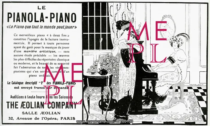 : Advert for Le Pianola-Piano 1912 : Advert for Le Pianola-Piano 1912