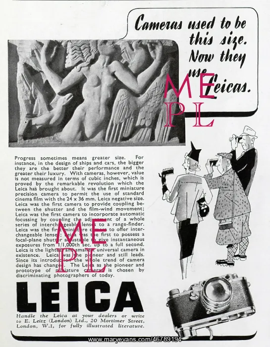 : Advert for Leica cameras : Advert for Leica cameras