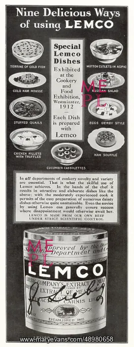 : Advert for Lemco - Extract of Beef 1913 : Advert for Lemco - Extract of Beef 1913