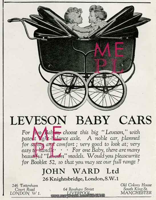  : Advert for a Leveson double pram 1928