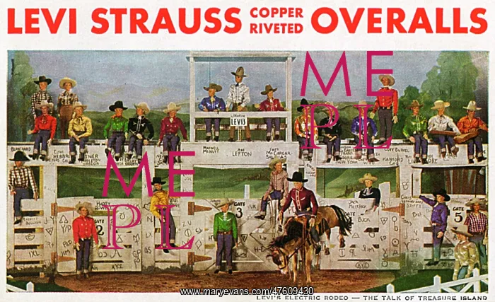 : Advertisement, Levi Strauss copper riveted overalls : Advertisement, Levi Strauss copper riveted overalls
