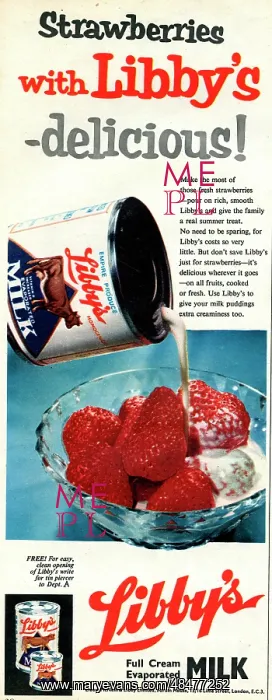 : Advertisement, Libby's Full Cream Evaporated Milk : Advertisement, Libby's Full Cream Evaporated Milk