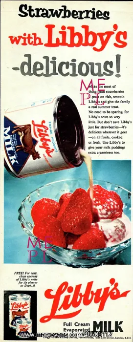 : Advertisement, Libby's Full Cream Evaporated Milk : Advertisement, Libby's Full Cream Evaporated Milk