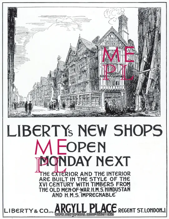 : Advertisement for Liberty's new shops, London : Advertisement for Liberty's new shops, London
