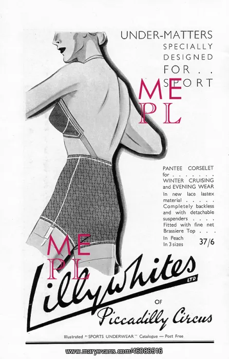 : Advert for Lillywhites underwear 1935 : Advert for Lillywhites underwear 1935