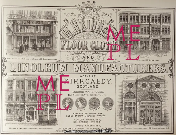: Advertisement for linoleum manufacturers : Advertisement for linoleum manufacturers