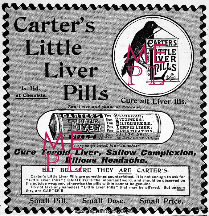 : Advertisement for liver pills 1887 : Advertisement for liver pills 1887