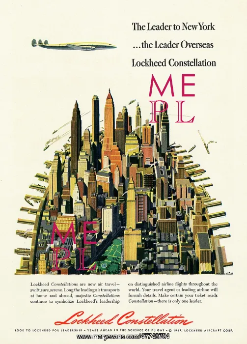 : Advertisment for the Lockheed Constellation : Advertisment for the Lockheed Constellation