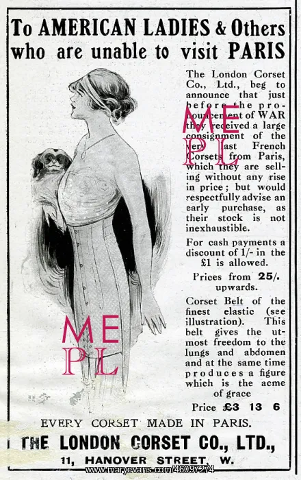 : Advert for London Corset Co Ltd 1914 : Advert for London Corset Co Ltd 1914