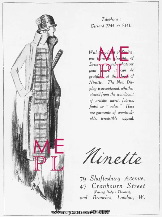 : Advert for the London couture house of Ninette : Advert for the London couture house of Ninette