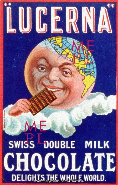 : Advertisement for Lucerna Swiss double milk chocolate : Advertisement for Lucerna Swiss double milk chocolate