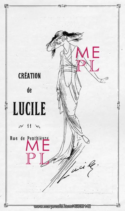 : Advert for Lucile, 1919, Paris : Advert for Lucile, 1919, Paris