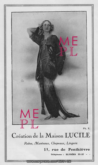  : Advert for Lucile, 1920, Paris
