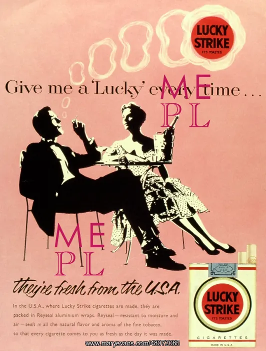 : Advertisement for Lucky Strike cigarettes : Advertisement for Lucky Strike cigarettes