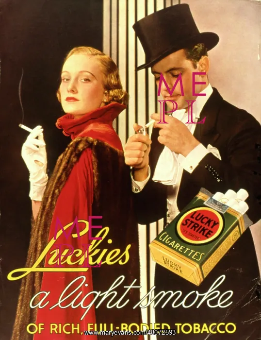 : Advertisement for Lucky Strike cigarettes : Advertisement for Lucky Strike cigarettes