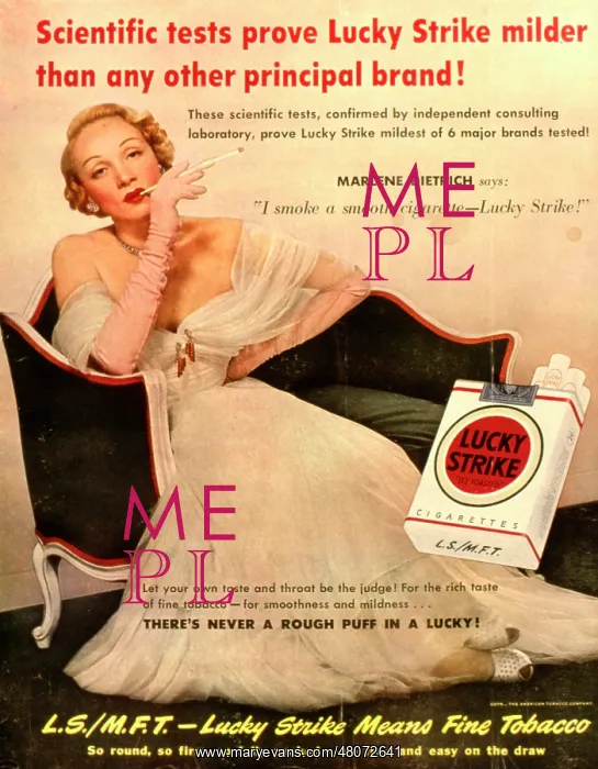 : Advertisement for Lucky Strike cigarettes : Advertisement for Lucky Strike cigarettes