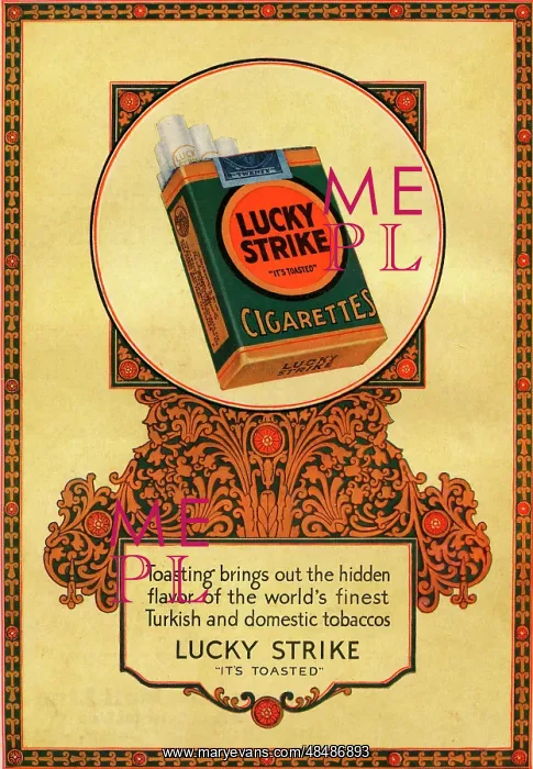 : Advert for Lucky Strike cigarettes : Advert for Lucky Strike cigarettes