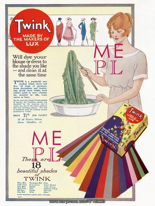 : Advert for Lux Twink dye 1921 : Advert for Lux Twink dye 1921