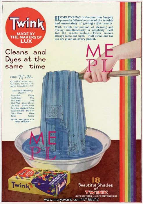 : Advert for Lux Twink dye 1921 : Advert for Lux Twink dye 1921