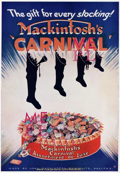 : Advert for Mackintosh's carnival assortment de luxe 1931 : Advert for Mackintosh's carnival assortment de luxe 1931