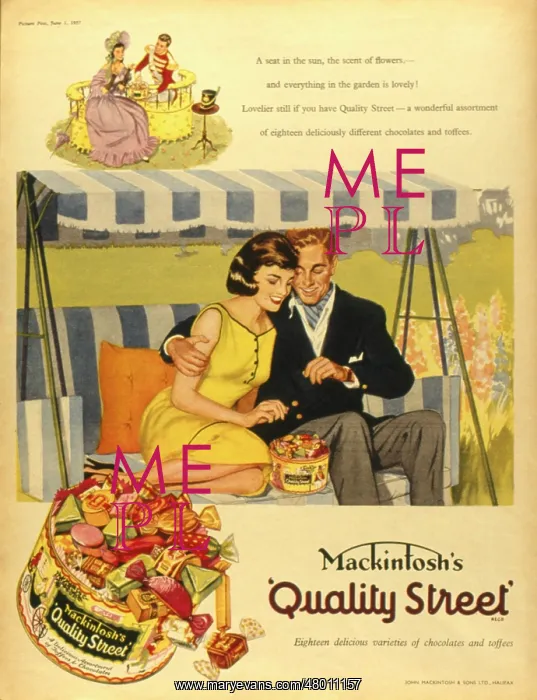 : Advertisement for Mackintosh's Quality Street chocolates : Advertisement for Mackintosh's Quality Street chocolates