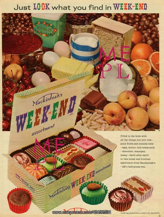 : Advert, Mackintosh's Week-End Chocolate Assortment : Advert, Mackintosh's Week-End Chocolate Assortment