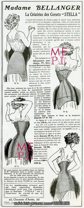  : Advert for Madame Bellanger corsetmarker 1908