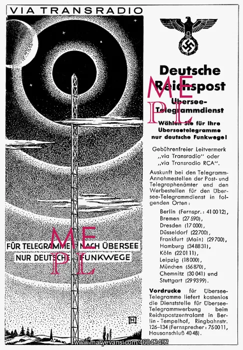 : advertising, mail, German Reichspost oversea : advertising, mail, German Reichspost oversea