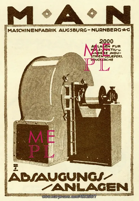: An advertisement for MAN aspabsaugungs systems : An advertisement for MAN aspabsaugungs systems