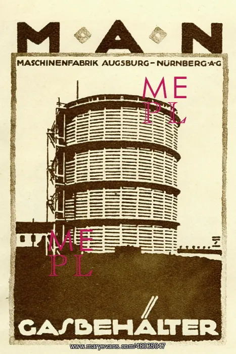: An advertisement for MAN gas holders : An advertisement for MAN gas holders