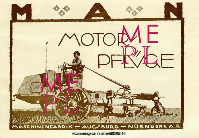 : An advertisement for MAN motor ploughs : An advertisement for MAN motor ploughs