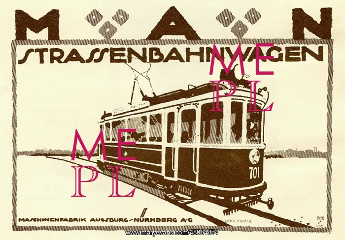 : An advertisement for MAN tramcars : An advertisement for MAN tramcars