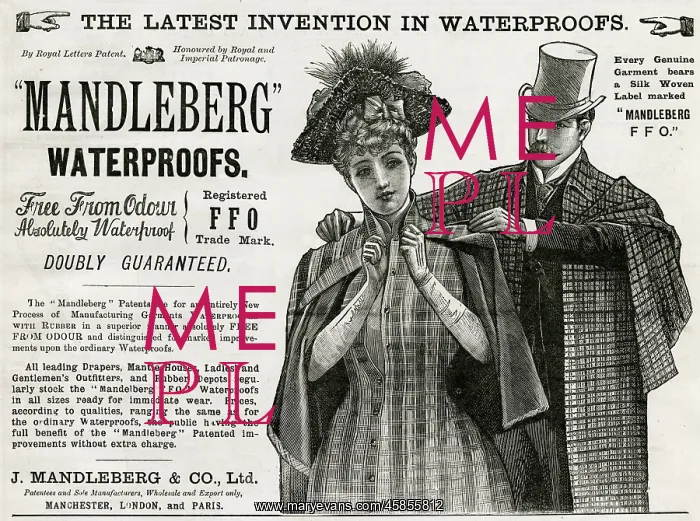 : Advert for Mandleberg & Co. waterproofs 1890 : Advert for Mandleberg & Co. waterproofs 1890