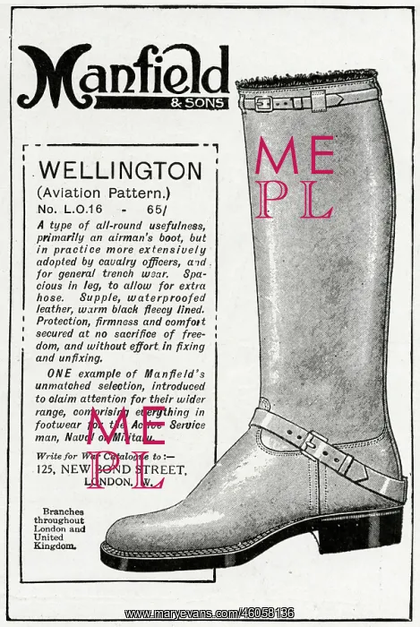 : Advert for Manfield service boot 1916 : Advert for Manfield service boot 1916