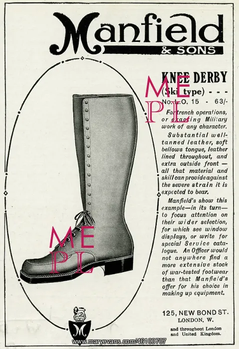 : Advert for Manfield service boot 1916 : Advert for Manfield service boot 1916
