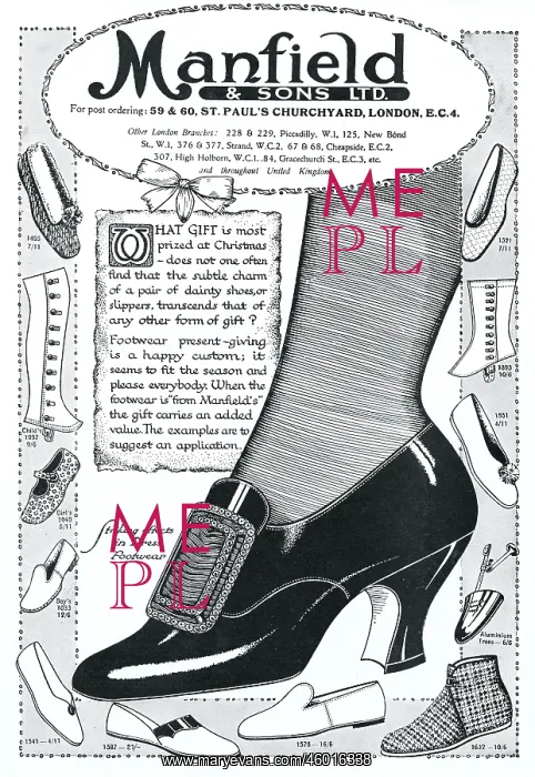 : Advert for Manfield shoes 1920 : Advert for Manfield shoes 1920