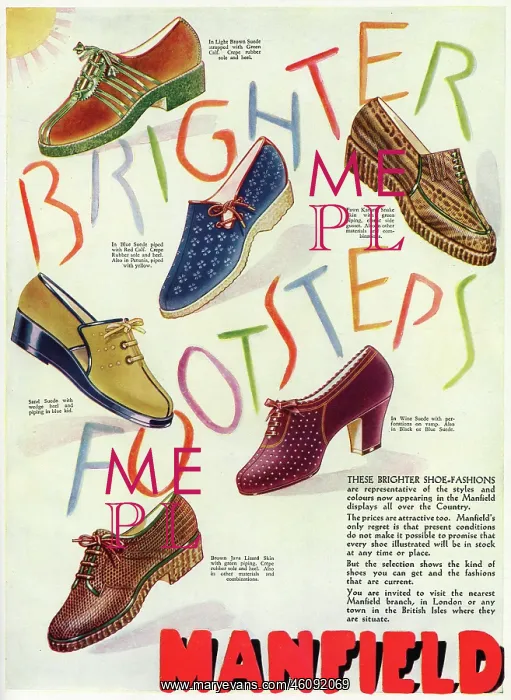 : Advert for Manfield shoes 1941 : Advert for Manfield shoes 1941