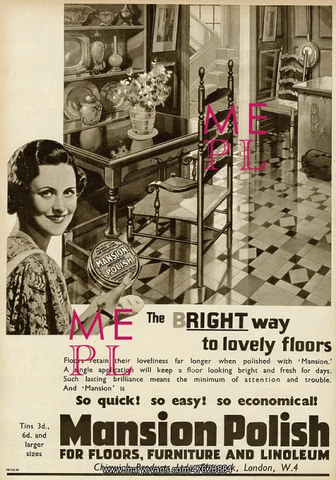 : Advert for Mansion polish 1937 : Advert for Mansion polish 1937