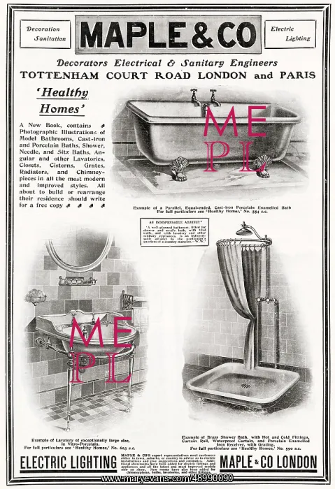 : Advert for Maple & Co. - bathroom suite 1903 : Advert for Maple & Co. - bathroom suite 1903