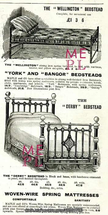 : Advert, Maple and Co, beds : Advert, Maple and Co, beds