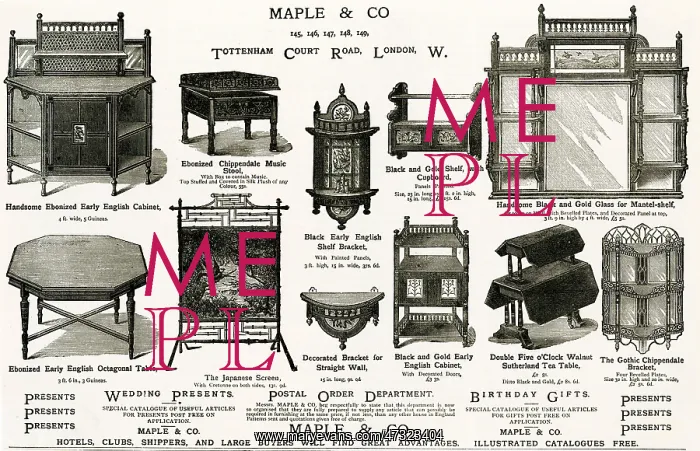 : Advert for Maple & Co. furniture 1890 : Advert for Maple & Co. furniture 1890