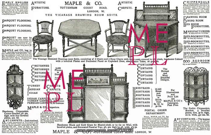 : Advert for Maple & Co drawing-room suite 1880 : Advert for Maple & Co drawing-room suite 1880