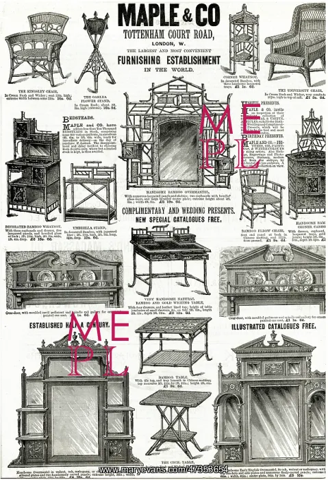 : Advert for Maple & Co furniture 1890 : Advert for Maple & Co furniture 1890