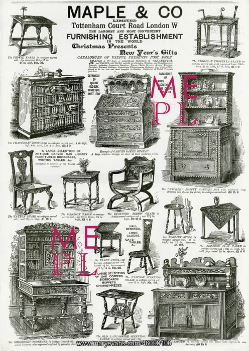 : Advert for Maple & Co furniture 1893 : Advert for Maple & Co furniture 1893