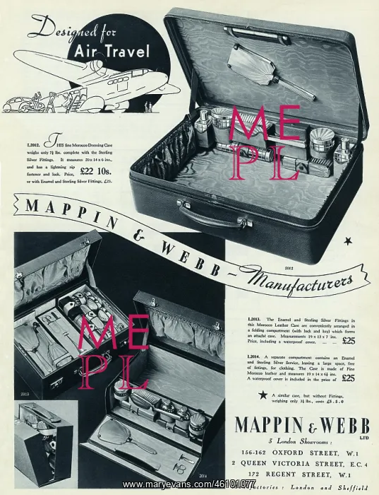 : Advert for Mappin & Webb dressing case 1935 : Advert for Mappin & Webb dressing case 1935