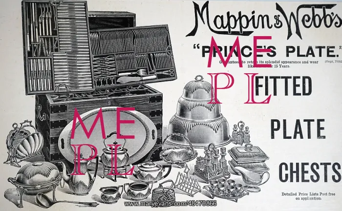 : Advertisement for Mappin & Webb Princes plate : Advertisement for Mappin & Webb Princes plate
