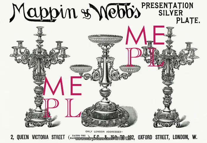 : Advert for Mappin & Webb's candelabras 1893 : Advert for Mappin & Webb's candelabras 1893